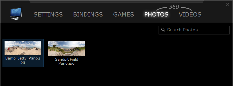 Virtual Desktop 360 Photos screen