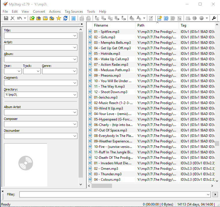 MP3Tag file list window