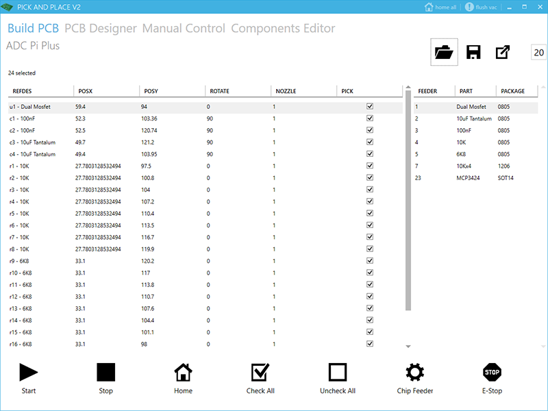 Build PCB Screen with Parts List