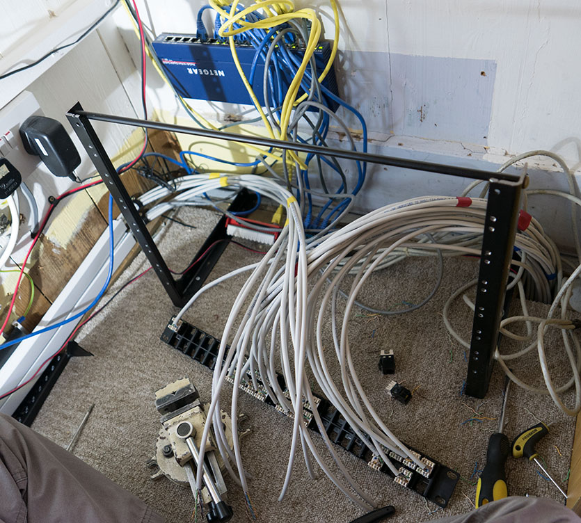Wiring the patch panel