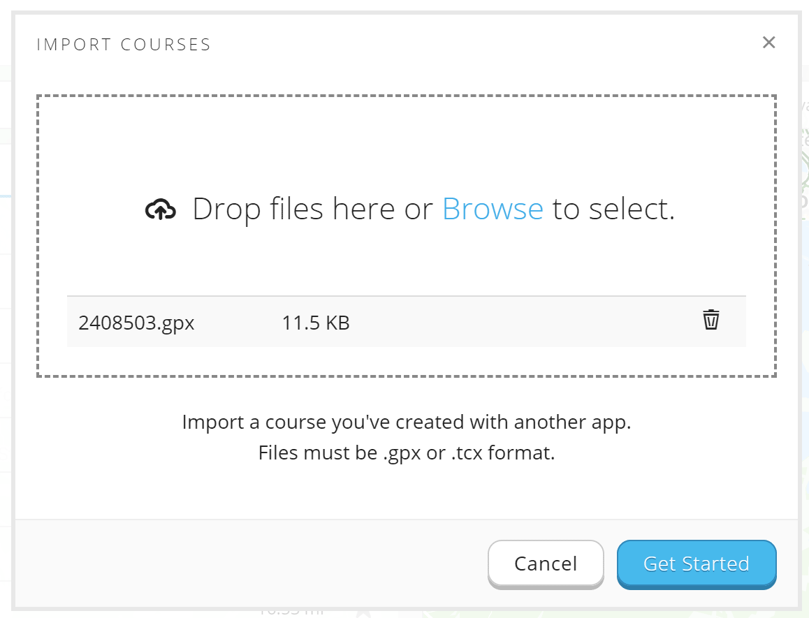 Select your GPX file
