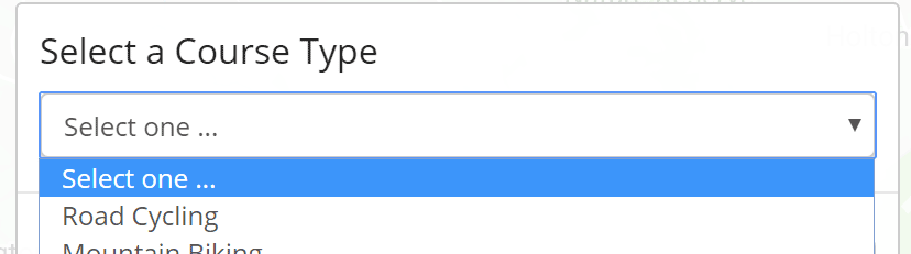 Select a Course Type