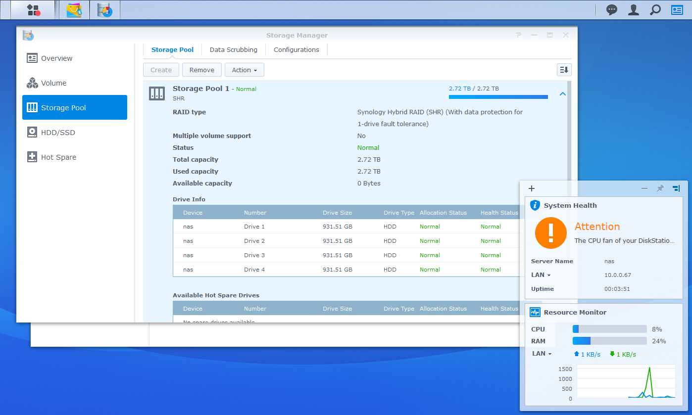 Synology Settings UI