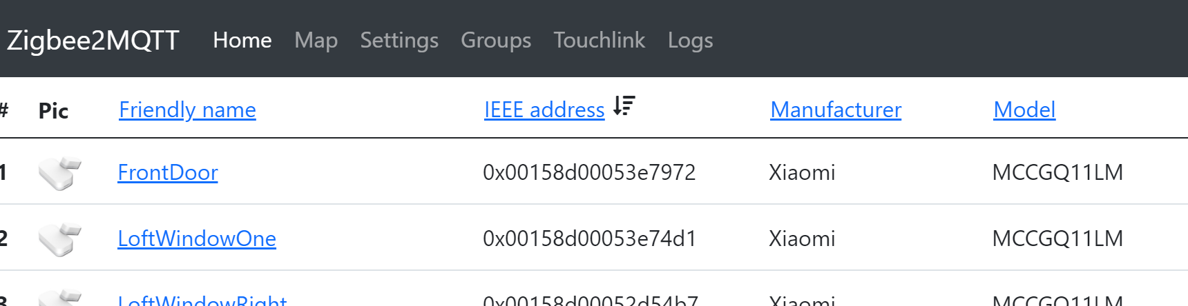 Zigbee2MQTT Screenshot