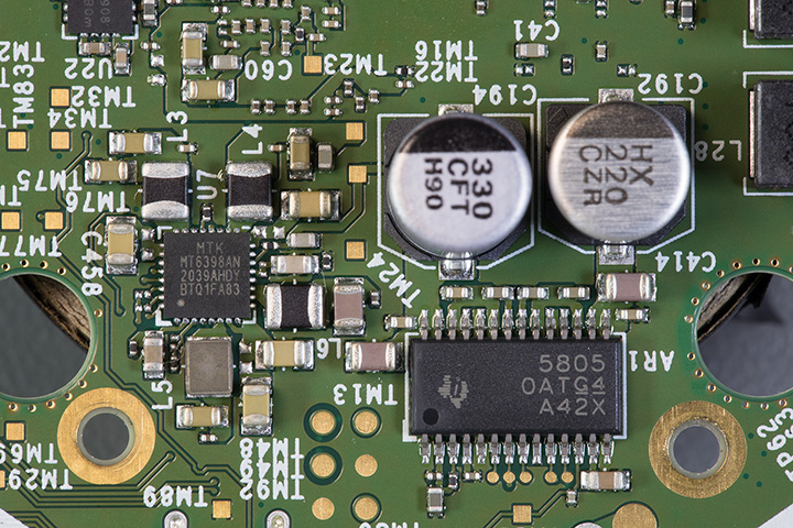 USB debug header pads and audio circuits