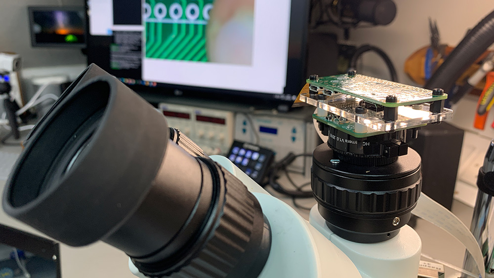 Raspberry Pi High Quality Camera on the Microscope