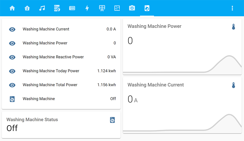 Home assistant washing machine page