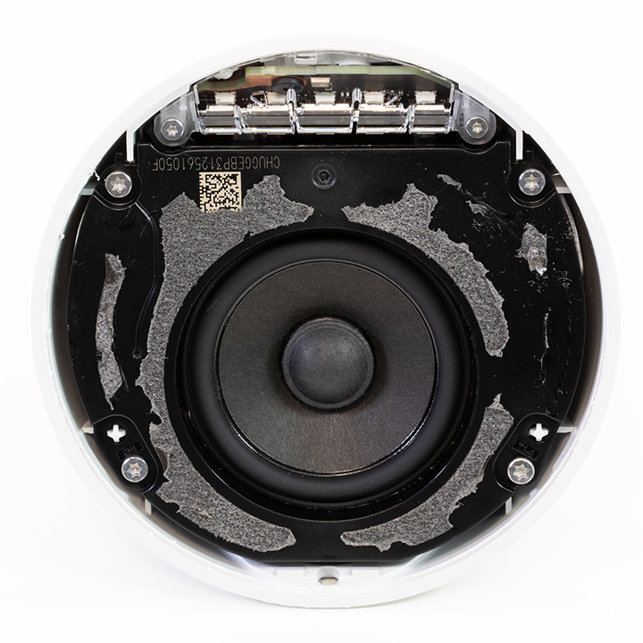 Front cover removed, showing speaker and LED light guide at the top
