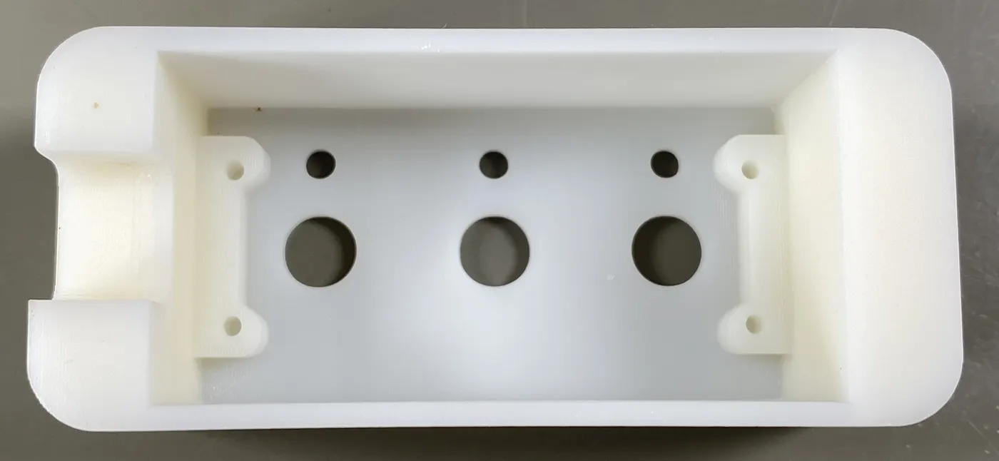 The inside of the case