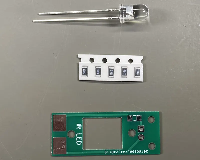 PCB, Led and resistor