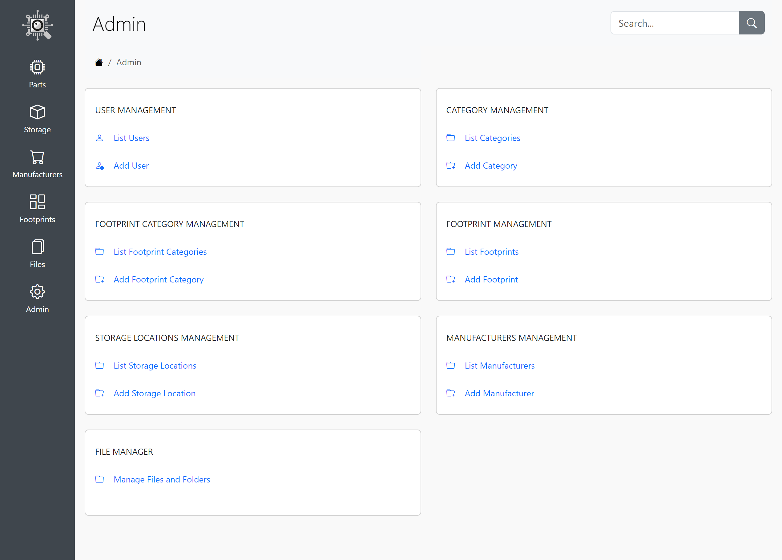 Admin Screen