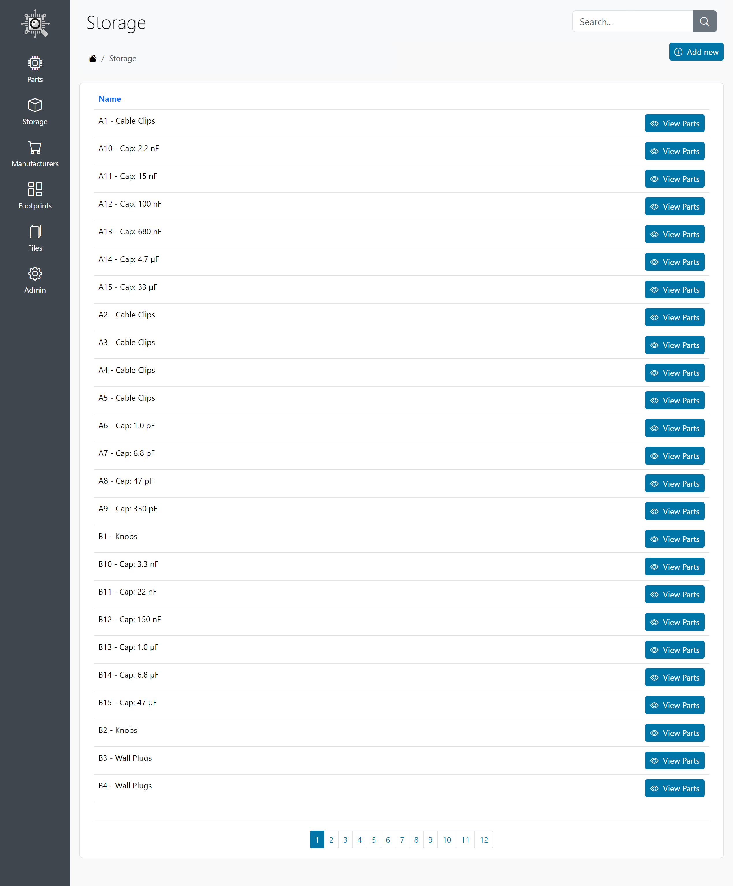 Storage Screen