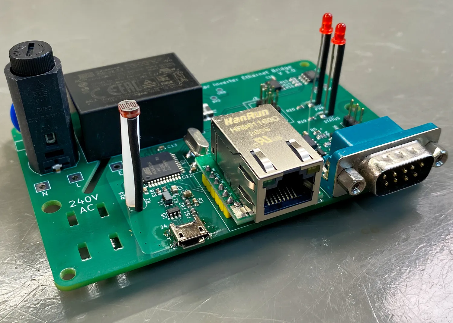 Input side of the board