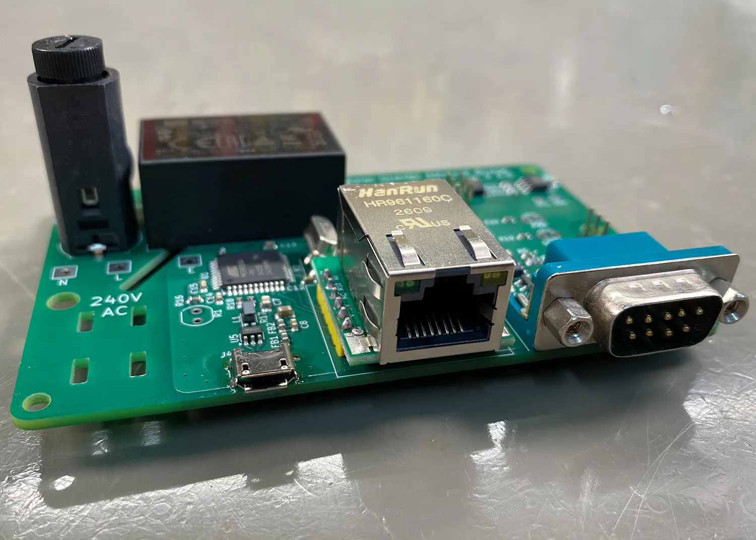 components soldered to the PCB