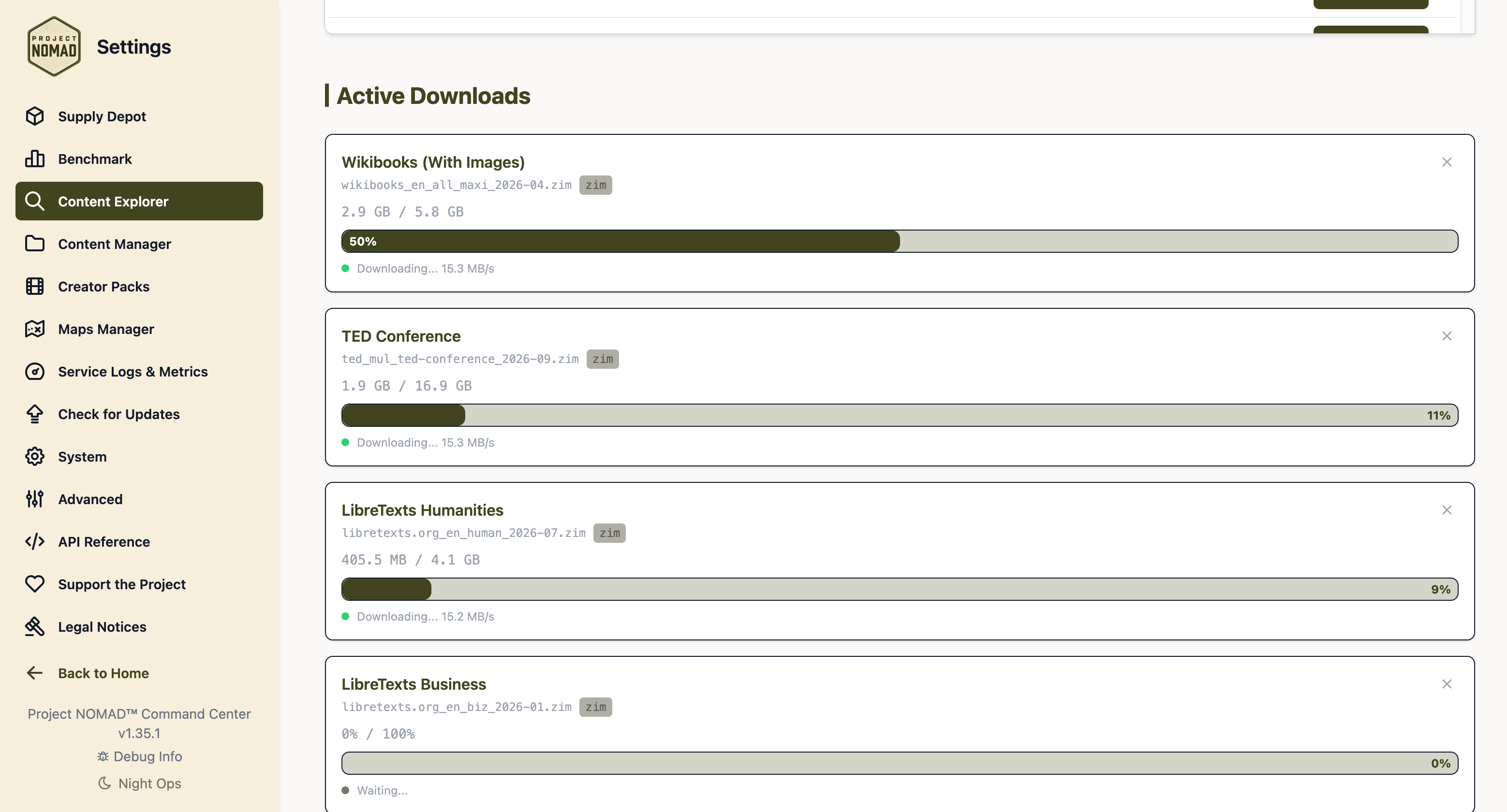 Downloading content