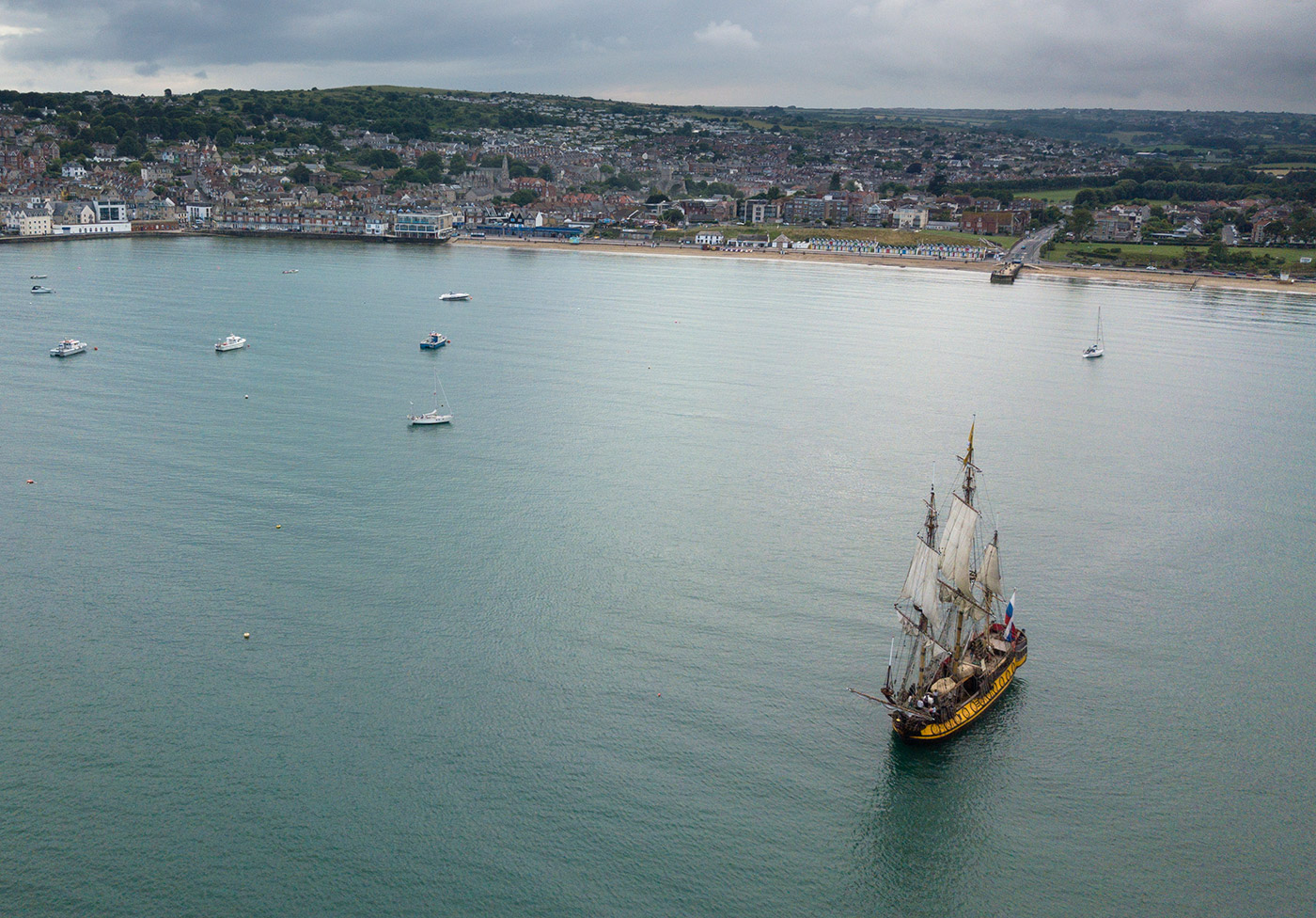 Photo of Shtandart in Swanage Bay with beach behind