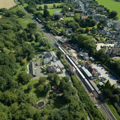 Train at Corfe Castle Station
