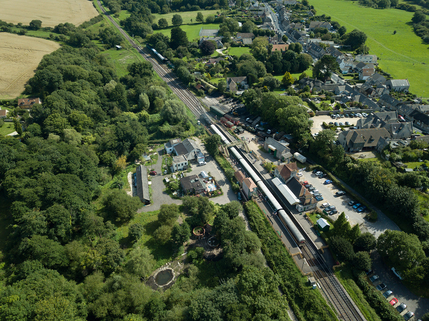 Train at Corfe Castle Station