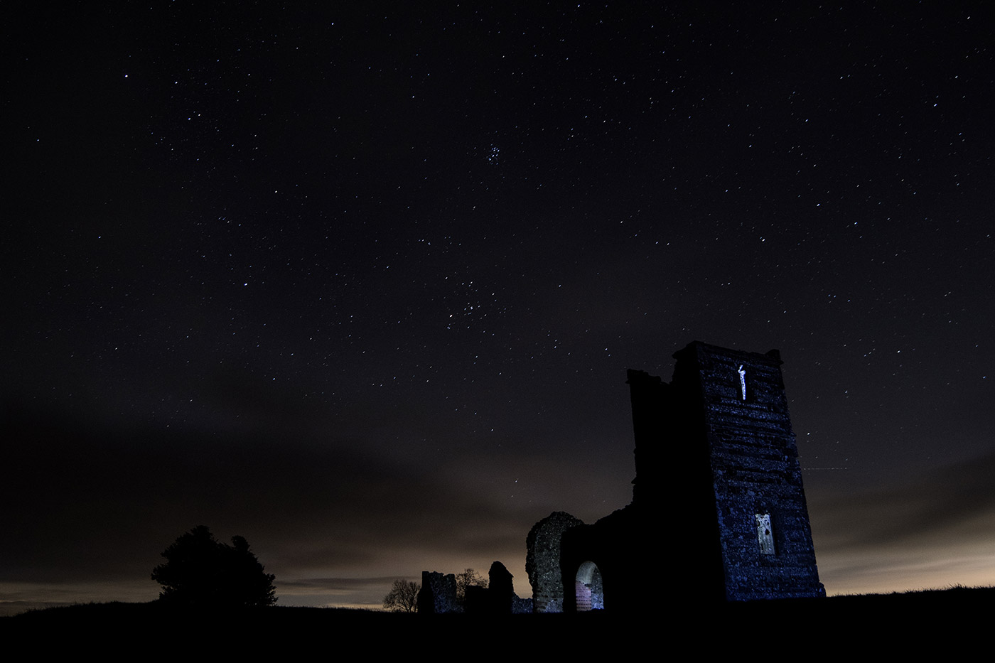 Knowlton Church night time