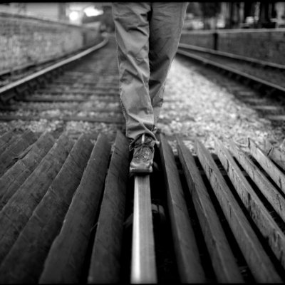 feet on the line