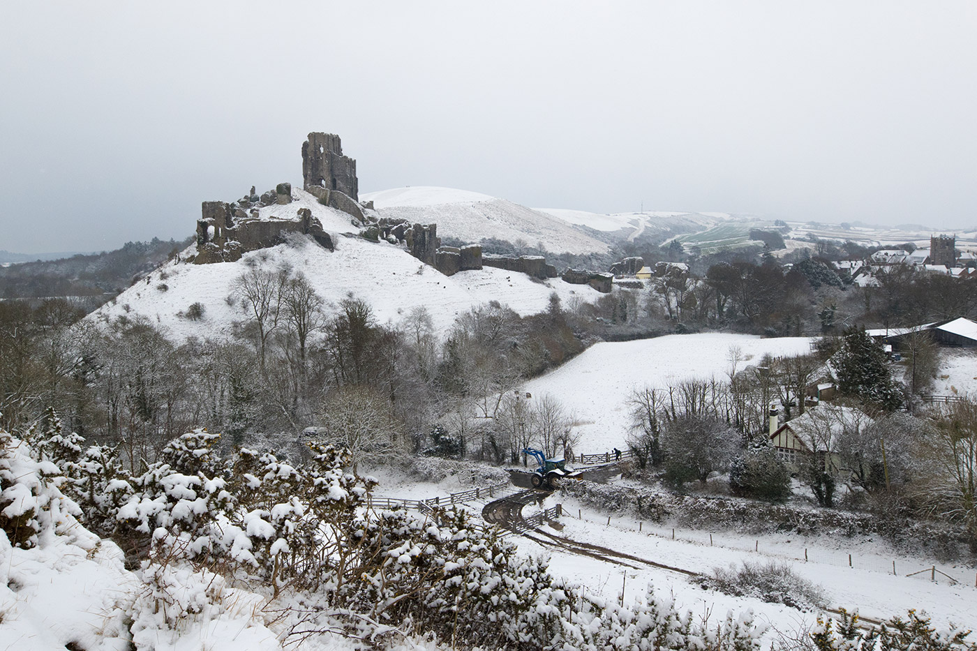 Photo of castle in the snow