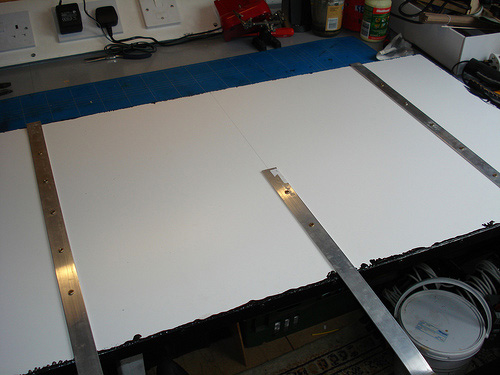 mounting brackets fitted to rear of panel