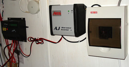 Solar lighting system with inverter